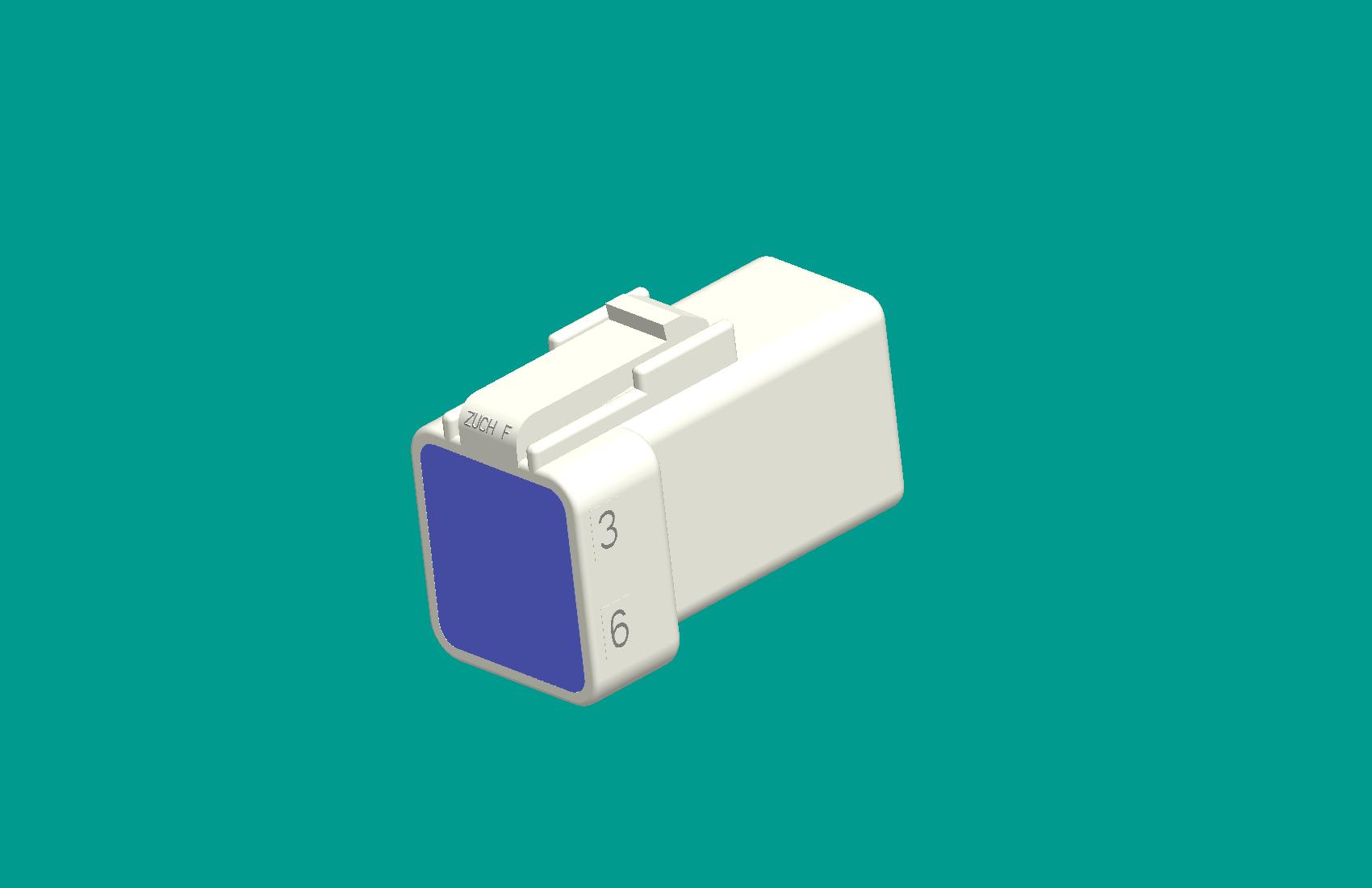 2.0間距雙排孔座6位本色(密封）