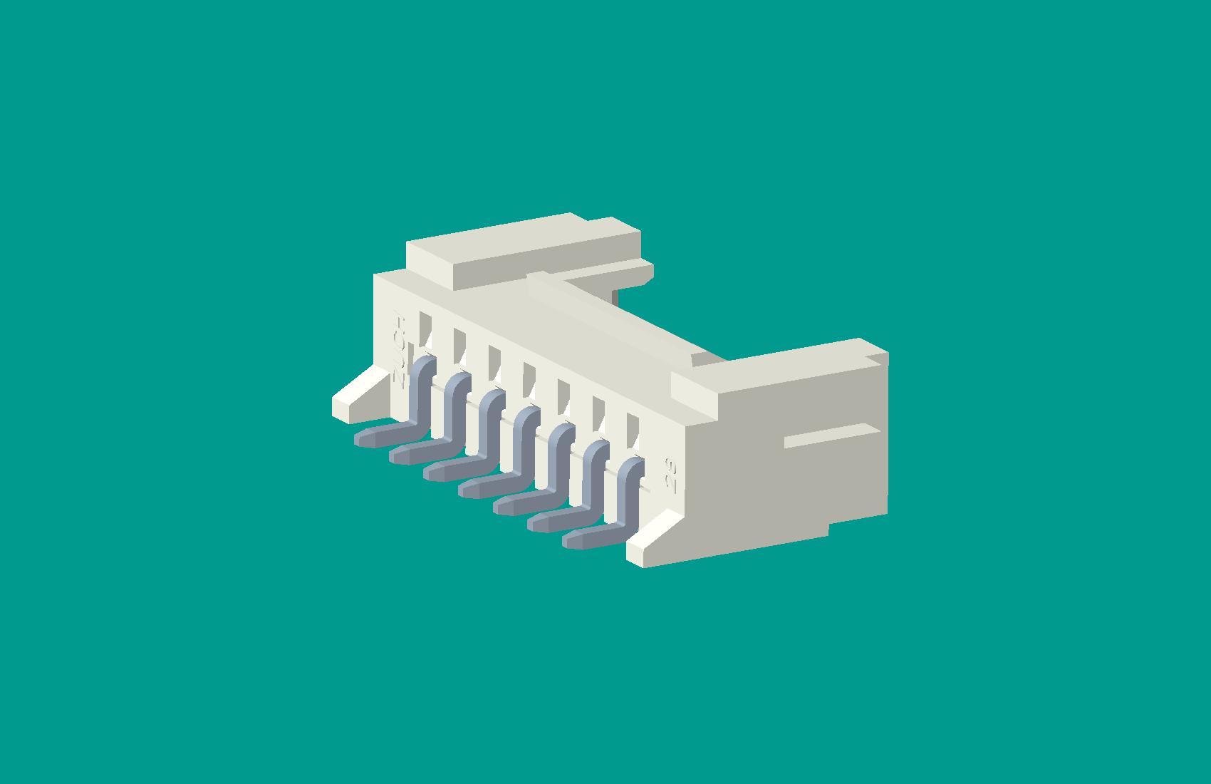 SMT-PH貼片彎針(臥貼)帶扣-7針A2002AWR-07-F2MA-R-3（LCP料）本色