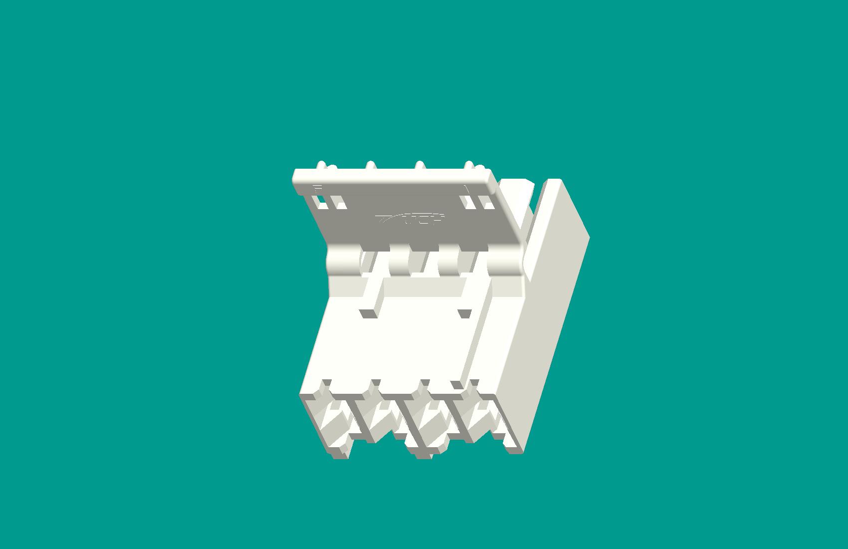 RAST5孔座內扣 4孔插頭/本色/高灼熱絲